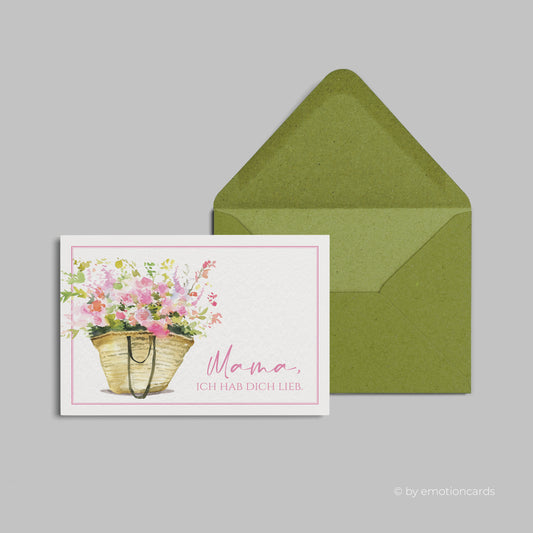 Muttertagskarte | Mama, ich hab Dich lieb.