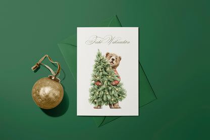 Weihnachtskarten Set | Niedliche Weihnachtstiere Aquarell 1
