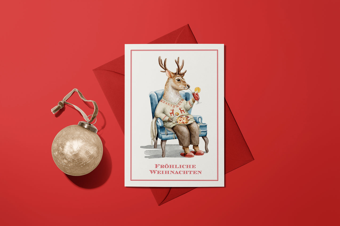 Weihnachtskarten Set | Niedliche Weihnachtstiere Aquarell 3