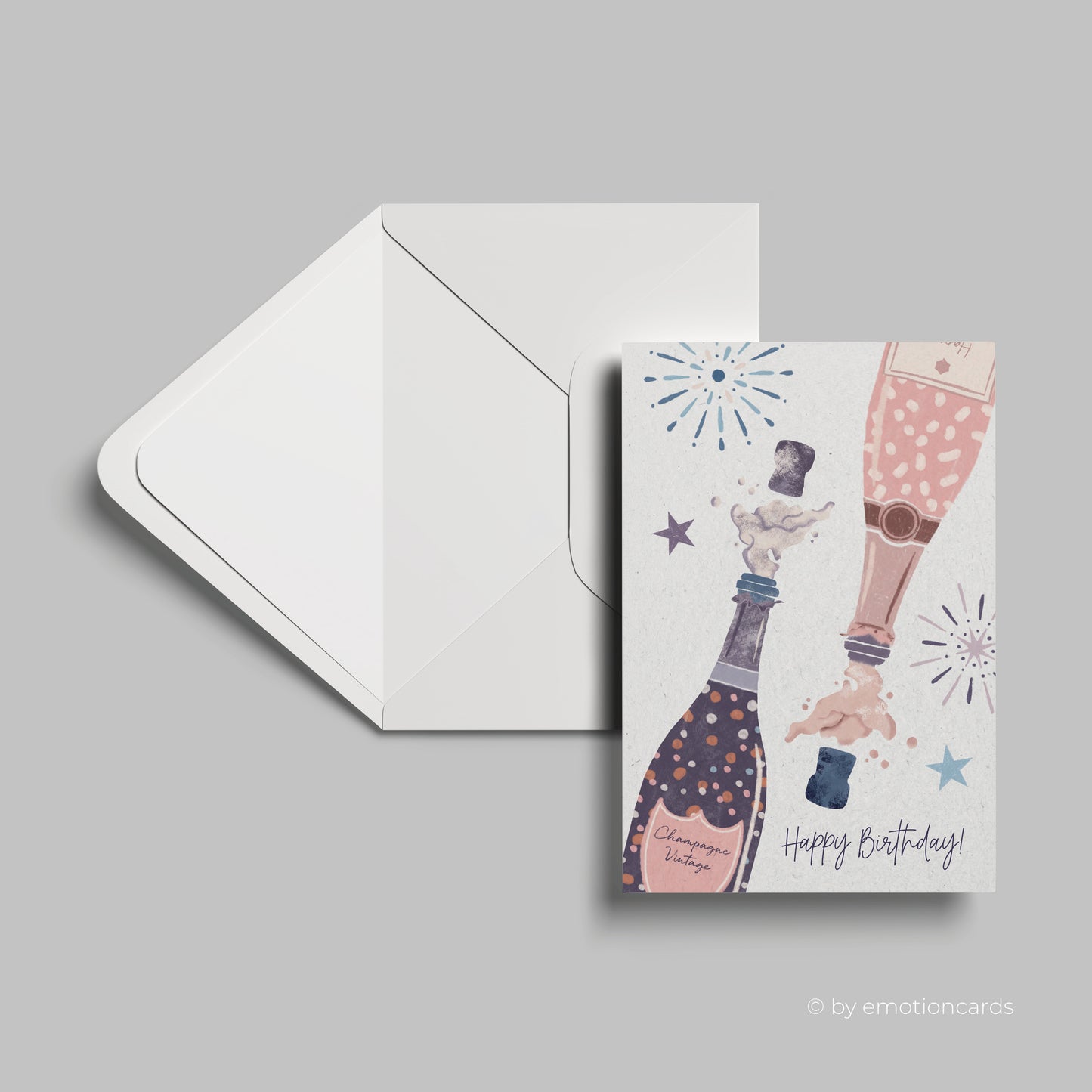 Geburtstagskarte | Happy Birthday! 2 x knallende Korken