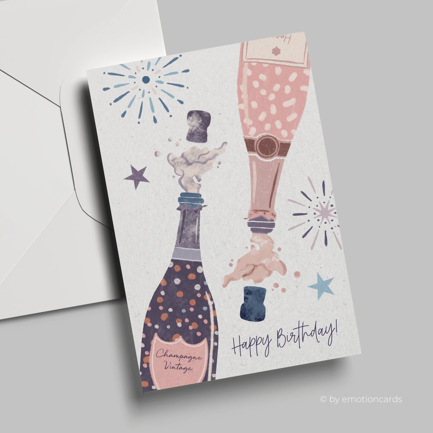 Geburtstagskarte | Happy Birthday! 2 x knallende Korken