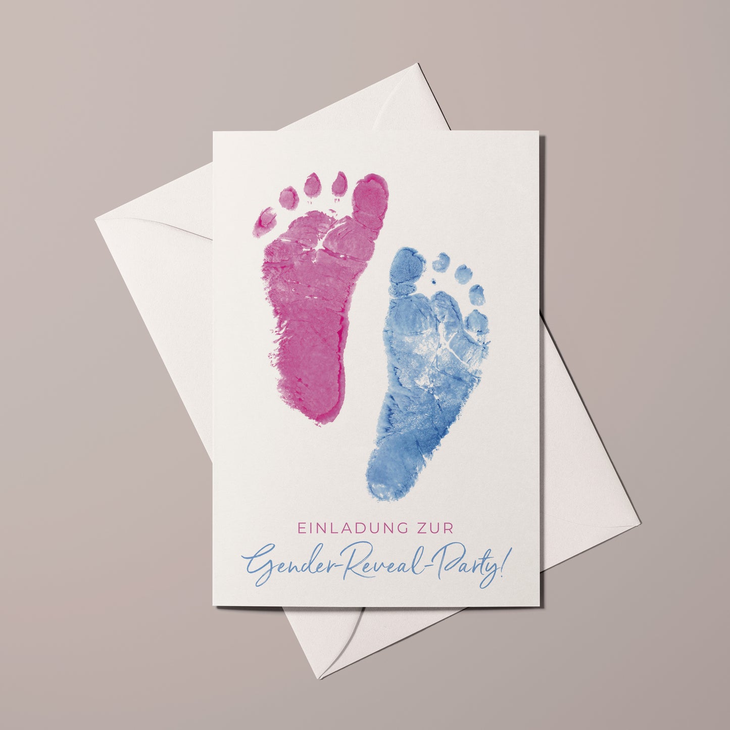 Einladungskarte Gender Reveal Party | Kleine Babyfüße - Textvorlage