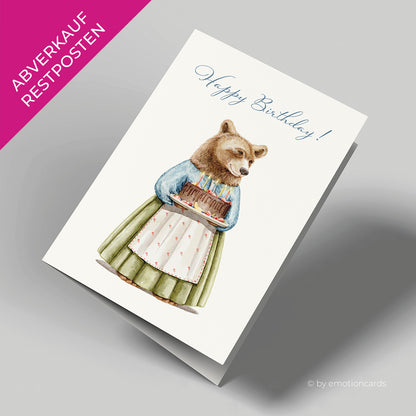 Geburtstagskarte | Mamabär mit Torte