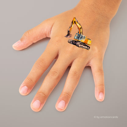 72 tolle hautfreundliche Tattoos für Kinder | Temporäre Tattoos | Baustelle & Baufahrzeuge | vegan gedruckt | dermatologisch getestet