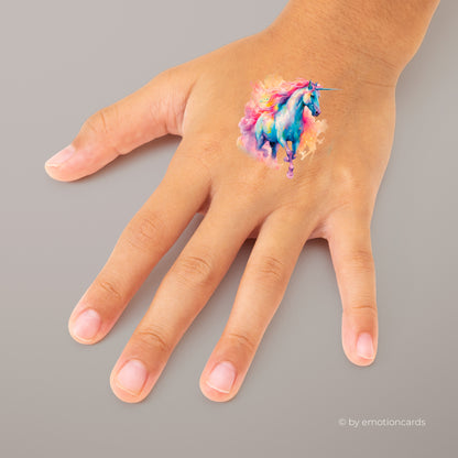 84 tolle hautfreundliche Tattoos für Kinder | Temporäre Tattoos | Einhörner und Regenbogen | vegan gedruckt | dermatologisch getestet