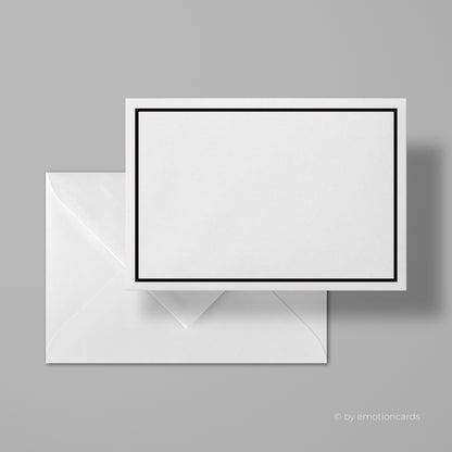 Trauerbriefumschläge | Trauerkuverts | Schwarzes Seidenfutter | Schwarzer Rahmen | Nassklebung | Format B6 (175 mm x 120 mm)