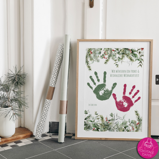 DIY Kinder Handabdruck zu Weihnachten | Besinnliche Weihnachten Eukalyptus