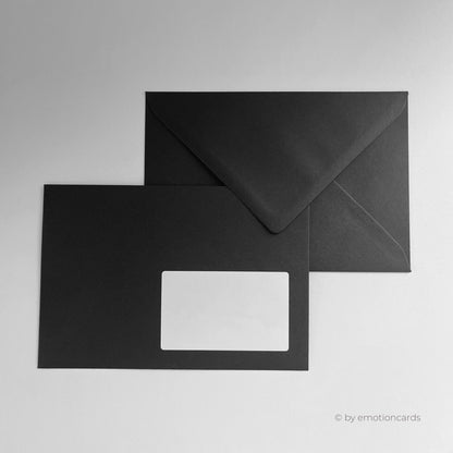 Elegante Trauerkarte (Klappkarte) | Beileidskarte | mit Rahmen | Premium-Karton | Inkl. Umschlag | Große Karte (115mm x 170mm)