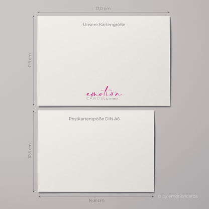 Elegante Trauerkarte (Klappkarte) | Beileidskarte | mit Rahmen | Premium-Karton | Inkl. Umschlag | Große Karte (170mm x 115mm)
