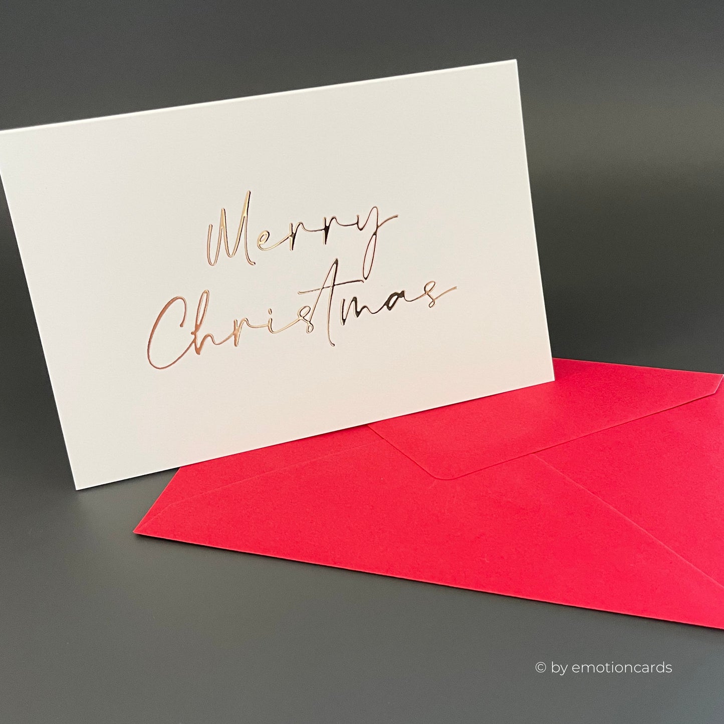 Weihnachtskarte Heißfolie rosé | Merry Christmas modern