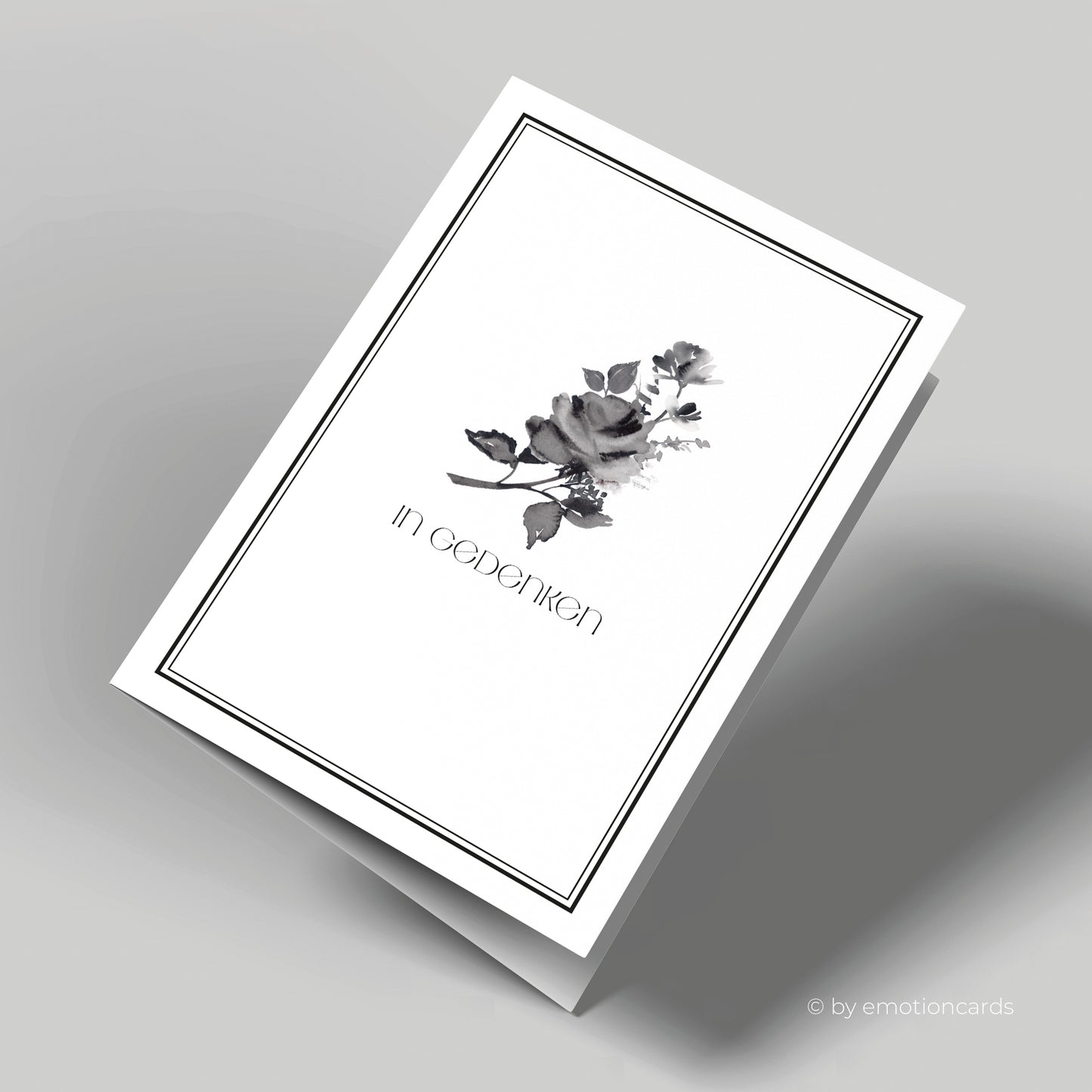 Trauerkarte | In Gedenken - schwarze Rose Aquarell