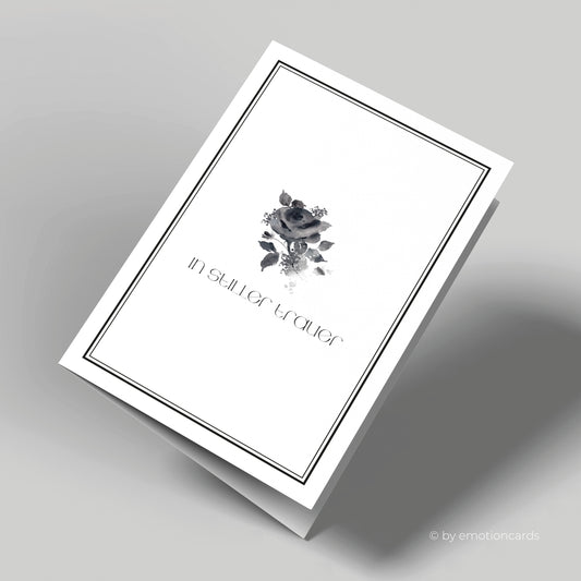 Trauerkarte | In stiller Trauer - schwarze Rose Aquarell