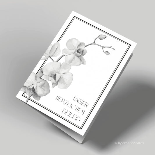 Trauerkarte | Unser herzliches Beileid - Orchidee