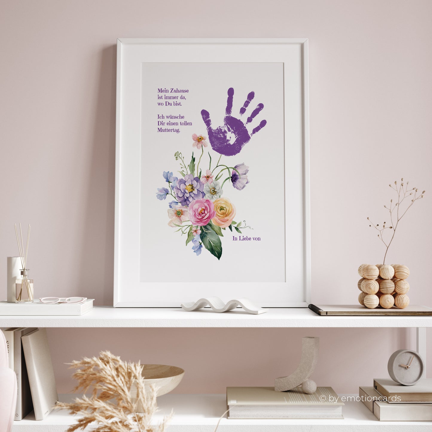 DIY Handabdruck zum Muttertag | Sommerbouquet lila