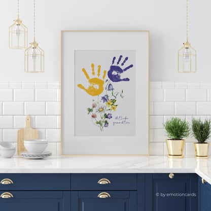 DIY Handabdruck | Wildblumen in gelb & blau