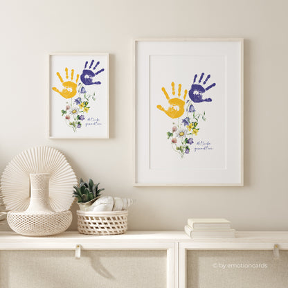 DIY Handabdruck | Wildblumen in gelb & blau