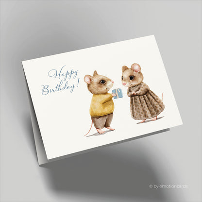 Geburtstagskarte | Zwei Mäuse Geschenk
