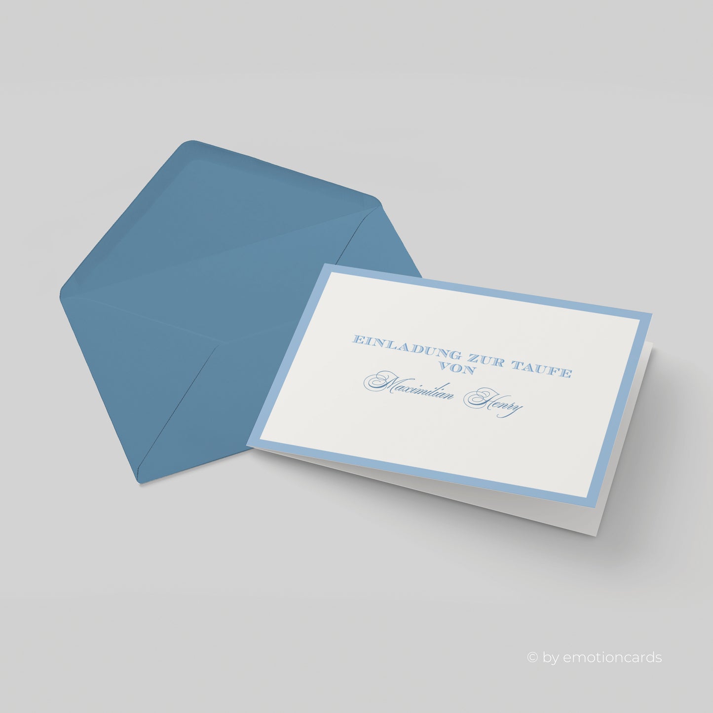 Individuelle Einladung zur Taufe | Klassisch Blau