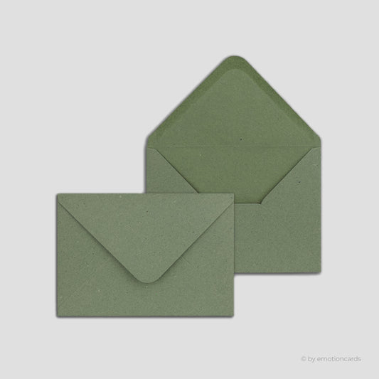 Kraftpapier Kuvert dunkelgrün | DIN B6 mit spitzer Klappe, nassklebend