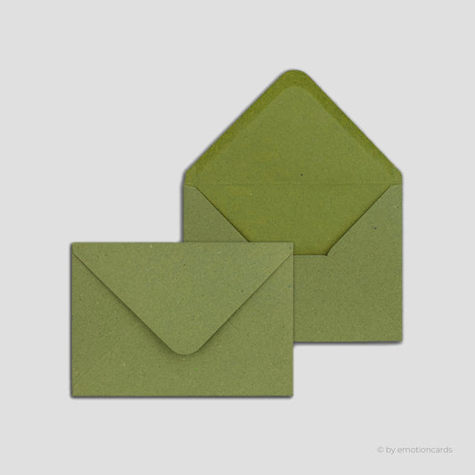 Kraftpapier Kuvert hellgrün | DIN B6 mit spitzer Klappe, nassklebend