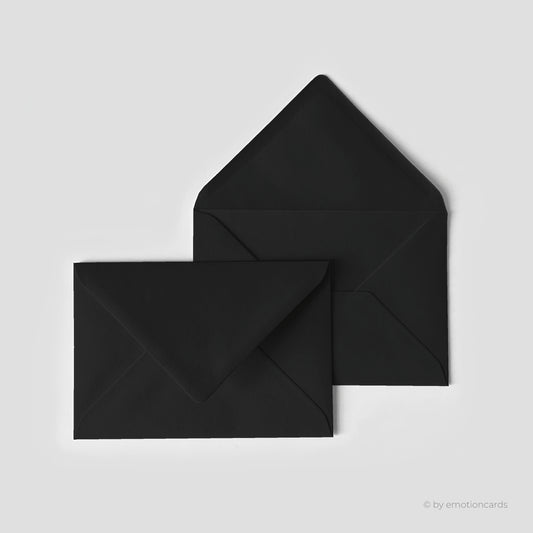 Kuvert schwarz | DIN B6 mit spitzer Klappe, nassklebend