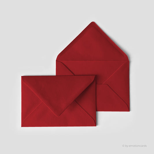 Kuvert rot | DIN B6 mit spitzer Klappe, nassklebend