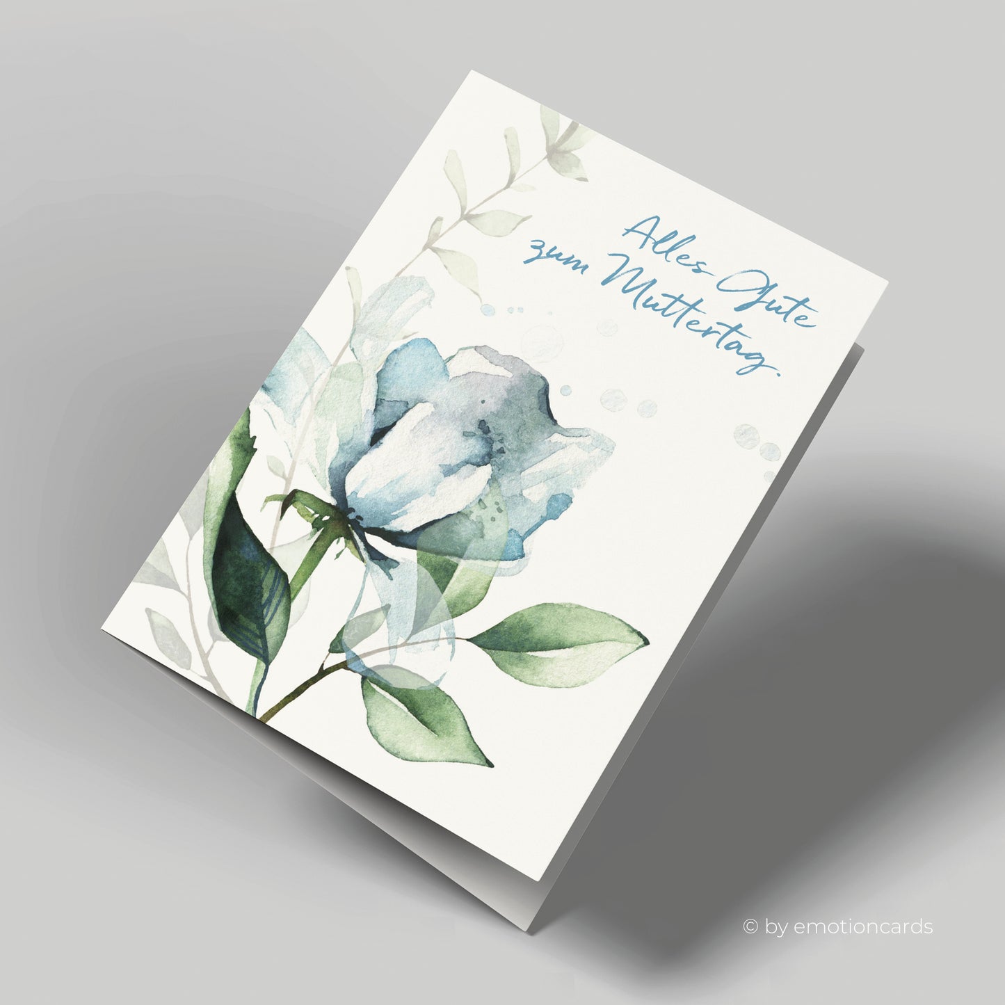 Muttertagskarte | Blaue Rose Aquarell