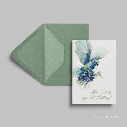 SALE | Muttertagskarte | Veilchen und Taube blau
