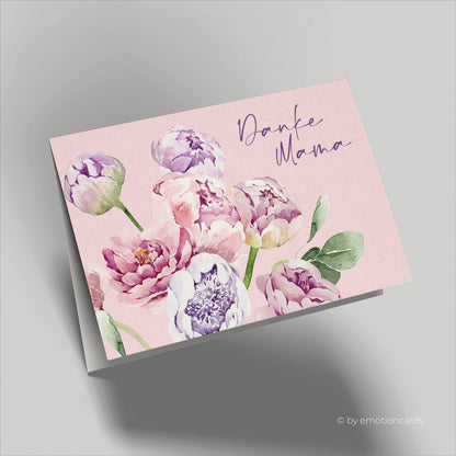 Muttertagskarte | Danke Mama lila, rosa & flieder