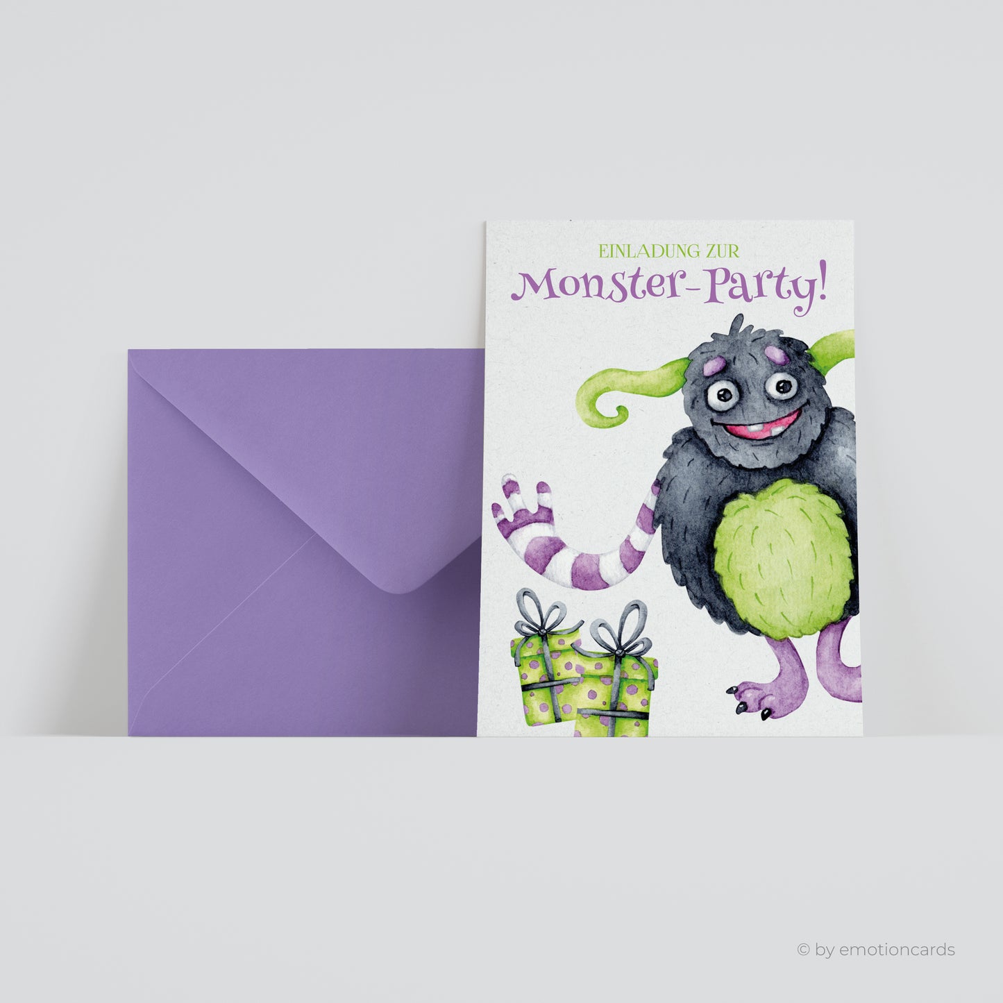 Einladungskarte zum Kindergeburtstag | Monsterparty Geschenke