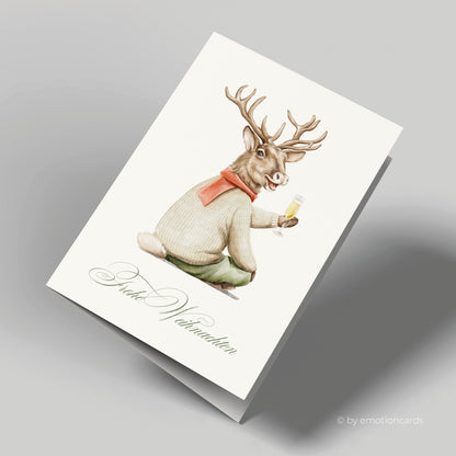 Weihnachtskarte | Prosecco Hirsch